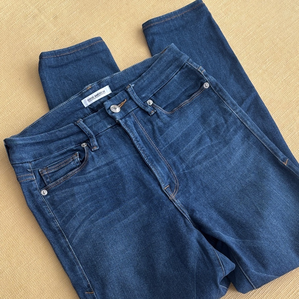 Good American Dark Wash Skinny Navy Jeans Sz 4/27